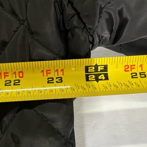 St John’s Bay quilted 1X mid length coat black plus gold outdoor winter fall - Picture 11 of 11